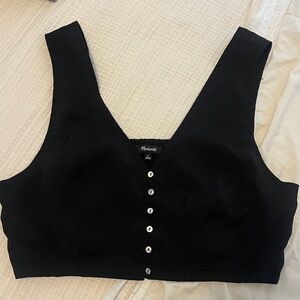Madewell Black Sleeveless Button-Up Top